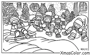 Navidad / Actividades navideñas al aire libre: Patinaje en una colina nevada