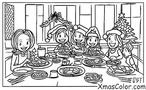 Navidad / Actividades navideñas en interiores: Comiendo la cena de Navidad