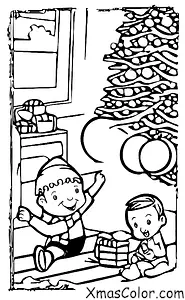 Navidad / Alegría: Un niño jugando con un tren de juguete