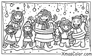 Navidad / Alegría: Una familia teniendo una batalla de bolas de nieve