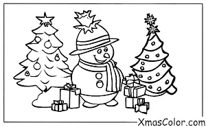 Navidad / Amigos de Huespedes del Hombre de Nieve: Frosty el Hombre de Nieve con un Árbol de Navidad