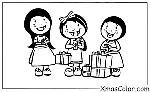 Navidad / Amigos: 2 amigos abriendo regalos