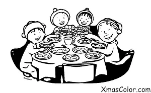 Navidad / Amigos: Amigos de Navidad que comparten una comida