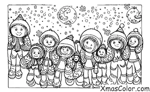 Navidad / Ángeles de la Nieve: Un grupo de ángeles de nieve