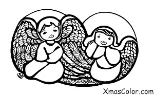 Navidad / Ángeles de Navidad: Un ángel de Navidad observa a los niños mientras duermen