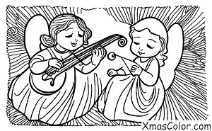 Navidad / Ángeles de Navidad: Un ángel tocando un violín