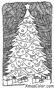 Navidad / Árboles de Navidad: Un árbol de Navidad en un bosque