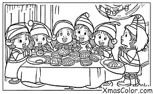 Navidad / Ayudantes de Santa: Los duendes de Santa comiendo galletas