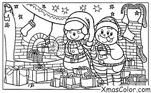 Navidad / Calcetines de Navidad: Calcetín de Navidad con un Santa