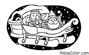 Navidad / Calcetines de Navidad: Santa en su trineo