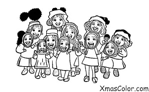 Navidad / Canto de Navidad: Un grupo de niños cantando villancicos