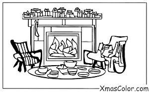 Navidad / Chimeneas: Una chimenea con un agradable fuego