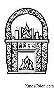 Navidad / Chimeneas: Una chimenea con velas encendidas
