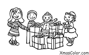 Navidad / Compras de Navidad: Un niño comprando regalos de Navidad