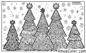Navidad / Copos de nieve: Un grupo de copos de nieve que forma un árbol de Navidad