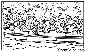 Navidad / Coristas de Navidad: Canto navideño en un barco