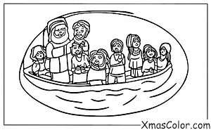 Navidad / Cumpleaños de Jesús: Jesús caminando sobre el agua