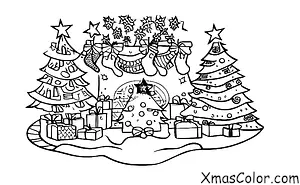 Navidad / Decoración de árboles de Navidad: El árbol de Navidad decorado y iluminado