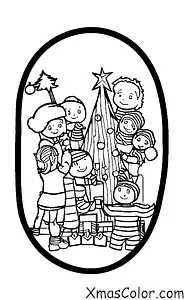 Navidad / Decoración de árboles de Navidad: Una familia que decoraba su árbol de Navidad juntos