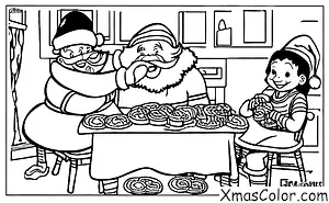 Navidad / Día de los Inocentes: Santa Claus comiendo galletas de la Sra. Claus