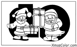 Navidad / Día de los Inocentes: Santa Claus repartiendo regalos a todos los niños buenos