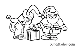 Navidad / Día de Navidad: Santa Claus entregando regalos