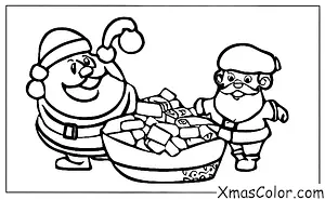 Navidad / Dulces: Santa comiendo dulces