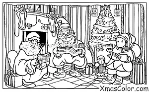 Navidad / EL BUEN VIEJO SAN NICOLÁS: Santa Claus leyendo una carta de un niño