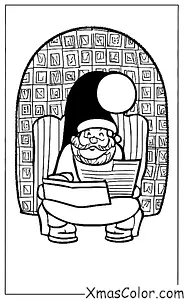 Navidad / Escribiendo cartas a Papá Noel: Santa está leyendo una carta de un niño