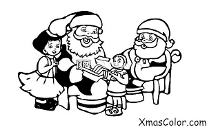 Navidad / Escribiendo cartas a Papá Noel: Un niño está recibiendo una carta de Santa