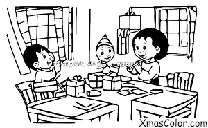 Navidad / Escribiendo cartas a Papá Noel: Un niño que escribe una carta a Santa