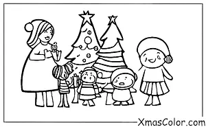 Navidad / Familia: Una familia reunida alrededor del árbol de Navidad