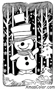 Navidad / Frosty el hombre de nieve: Frosty el hombre de nieve caminando en el bosque