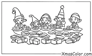 Navidad / Galletas de Navidad: Los duendes comiendo galletas