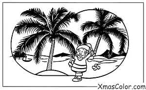 Navidad / Isla de Navidad: Santa jugando volleyball