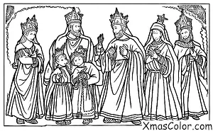 Navidad / Los Tres Reyes Magos: Los reyes y María