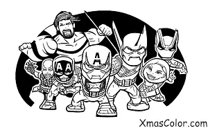 Navidad / Marvel Navidad: Los Vengadores luchando contra Thanos