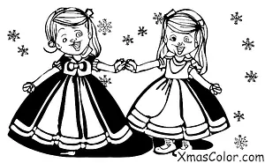 Navidad / Moda de Navidad: Una niña probándose un vestido de Navidad nuevo