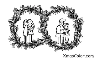 Navidad / Muérdago: Un par de personas de pie debajo del muérdago