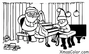 Navidad / Música de Navidad: Santa tocando el piano