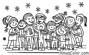 Navidad / Música de Navidad: Un grupo de personas cantando villancicos