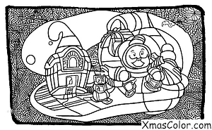 Navidad / Navidad de ciencia ficción: Santa en su nave espacial en la luna