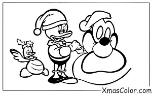 Navidad / Navidad de Disney: Donald Duck empacando regalos