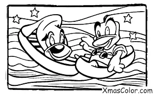 Navidad / Navidad de Disney: Donald patinando por una colina