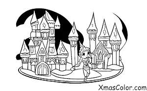 Navidad / Navidad de Disney: Elsa haciendo un castillo de nieve