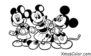 Navidad / Navidad de Disney: Mickey y Minnie decorando el árbol de Navidad