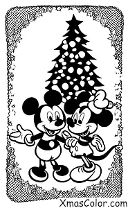 Navidad / Navidad de Disney: Mickey y Minnie Mouse decorando el árbol de Navidad