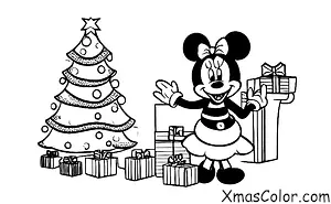 Navidad / Navidad de Disney: Minnie Mouse decorando su árbol de Navidad