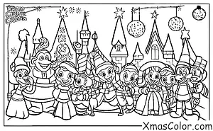 Navidad / Navidad de Disney: Todos los personajes de Disney decorando el árbol de Navidad en Disneyland