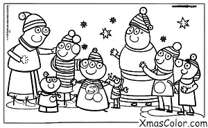 Navidad / Navidad de Peppa Pig: Peppa Pig y su familia decorando el árbol de Navidad